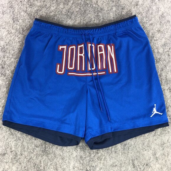 Air Jordan Mens Shorts 3XL Blue High Rise Drawstring Basketball Athletic Graphic - Picture 1 of 12